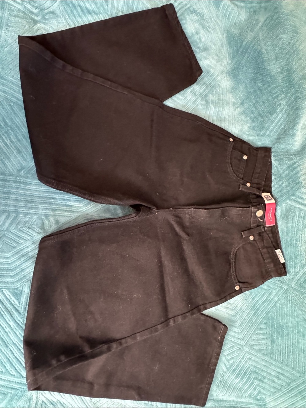 Faded Glory Black Denim Jeans with Leather Patch